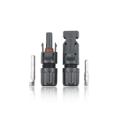 Black DC 600V Solar Power Connectors Tinned Plated IP67 IP Rating